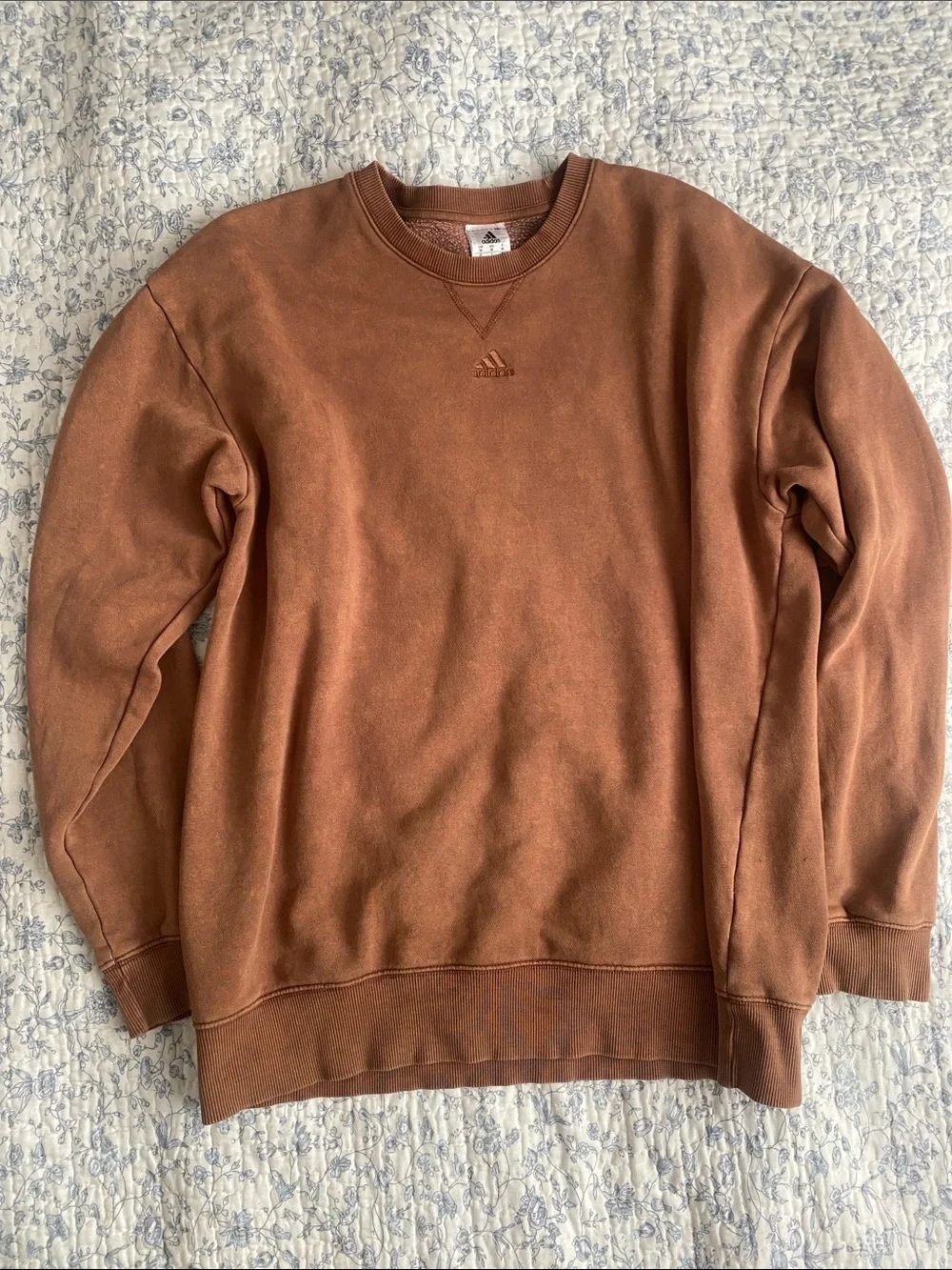adidas Men's Rust Brown Crewneck Sweatshirt
